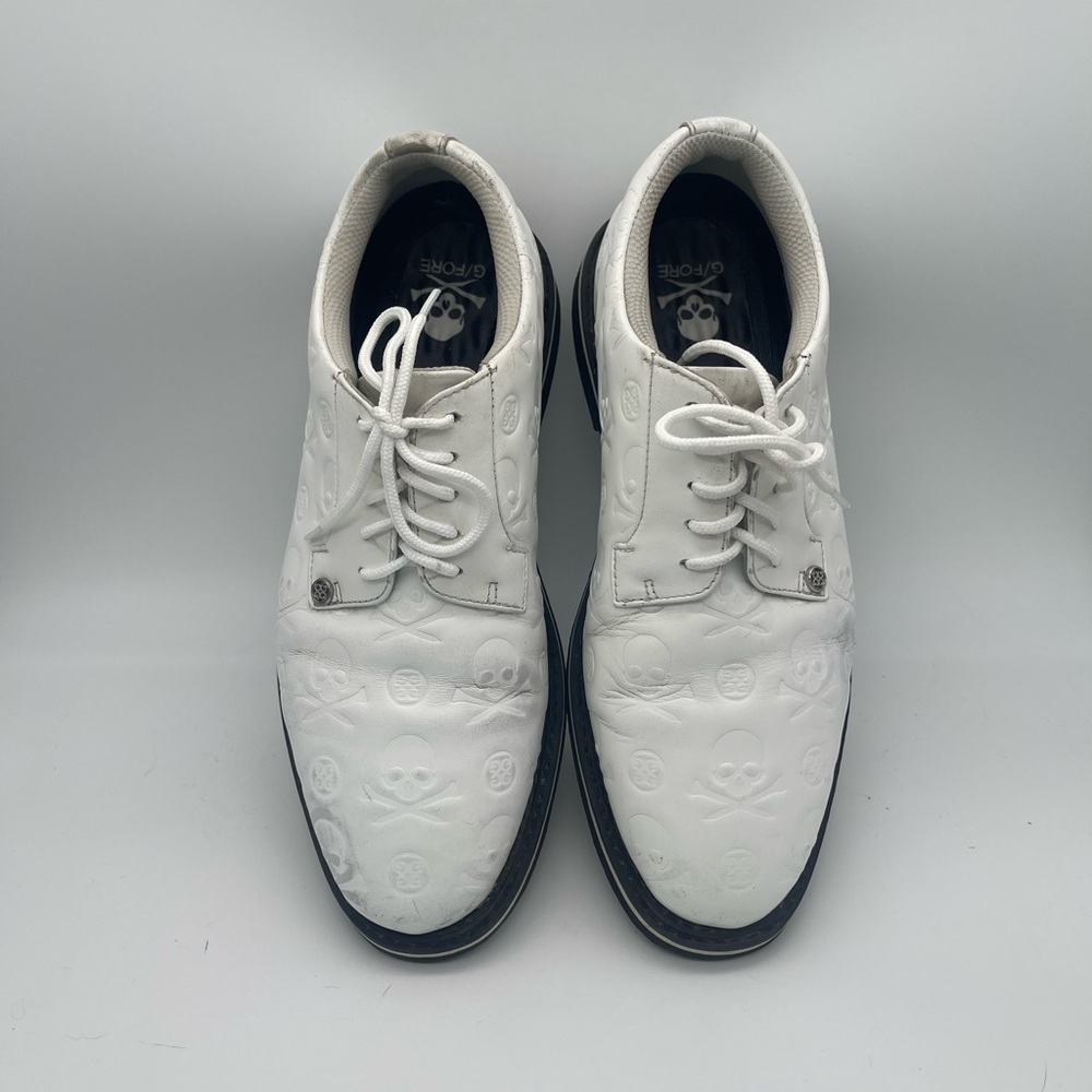 G Fore Men's Gallivanter Debossed Skull and Tees Leather Golf Shoes